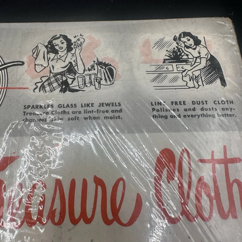 Vintage Old Stock Herb Jones Treasure Cloths Non-Woven Cleaning 5 Pack New‎ NIP